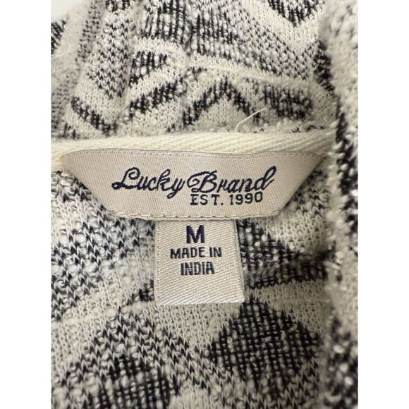 Lucky Brand Jacket Women's M Gray White Textured Blazer Collared Diamond Stretch - Picture 9 of 9